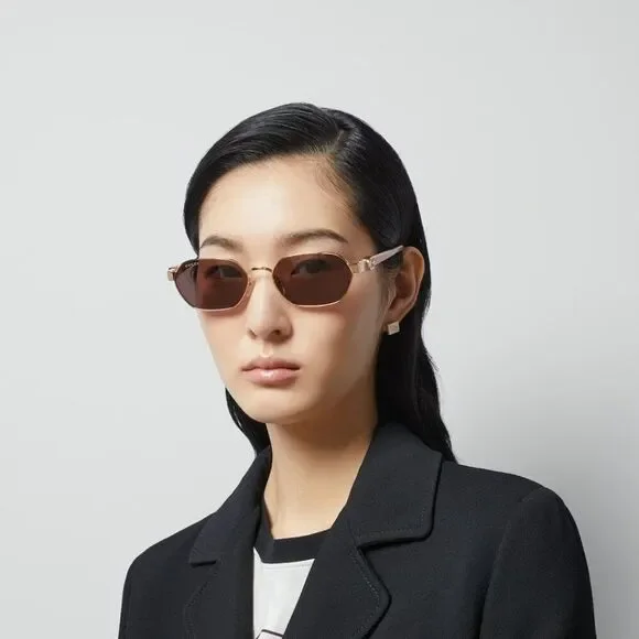 NEW Gucci GG1593S 003 Gold Pink Violet Geometric Unisex Sunglasses GG 1593S - Picture 4 of 12